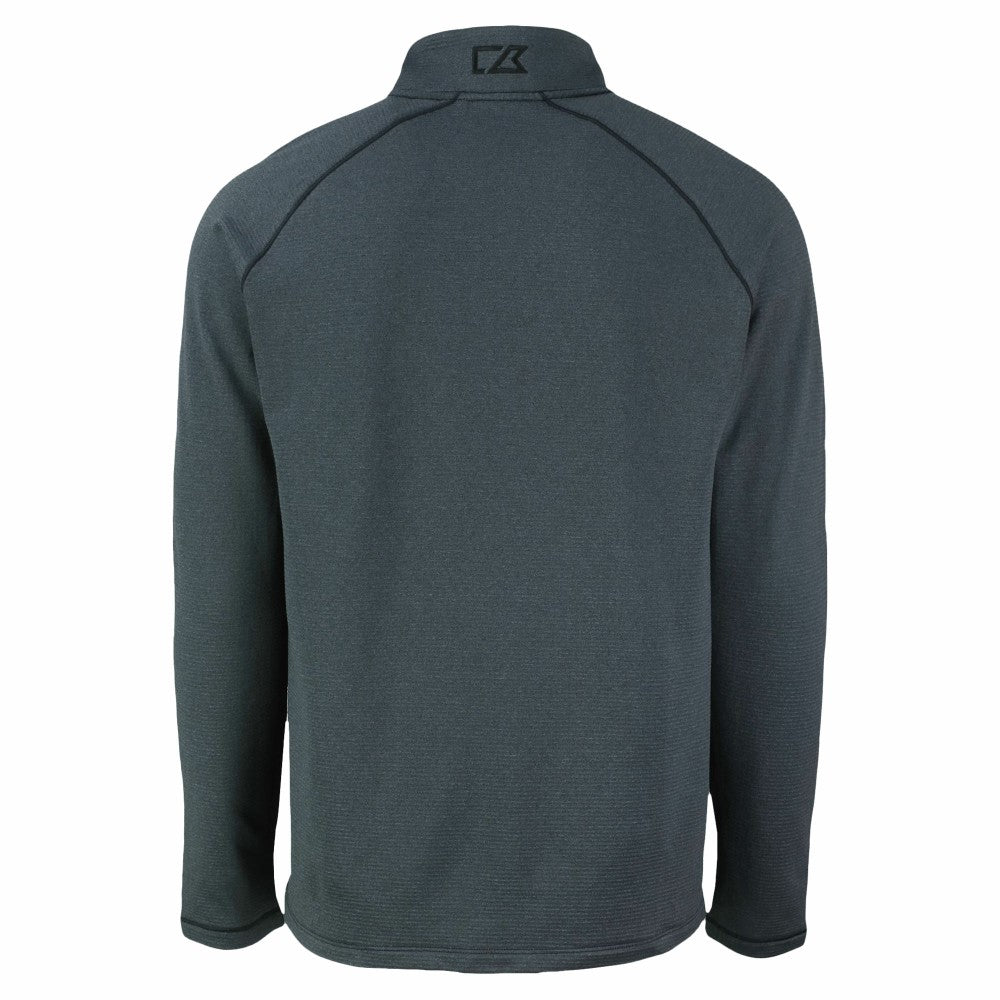 Los Angeles Dodgers Cutter & Buck Peshastin Eco Fleece Recycled Raglan Quarter-Zip Top - Heather Black Tops