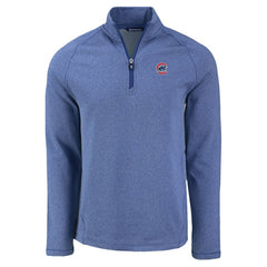 Chicago Cubs Cutter & Buck Peshastin Eco Fleece Recycled Raglan Quarter-Zip Top - Heather Royal Tops