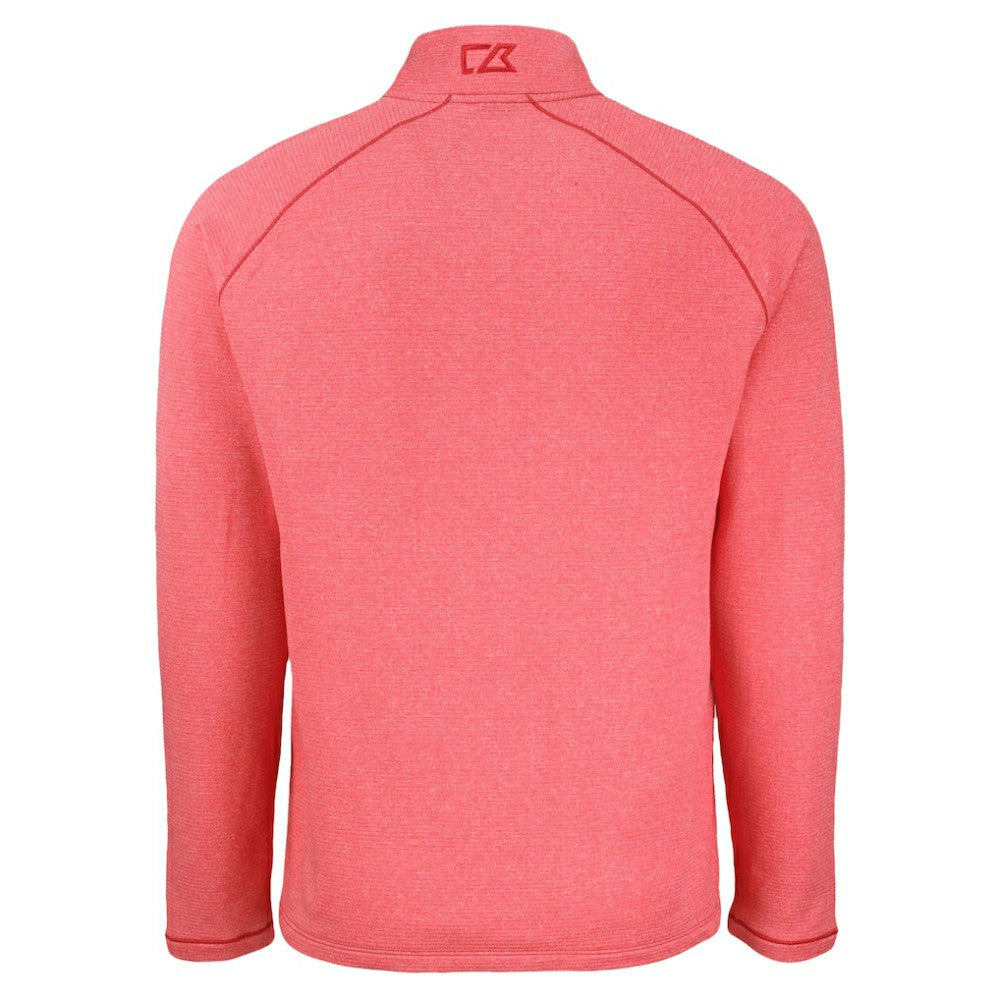 Chicago Cubs Cutter & Buck Peshastin Eco Fleece Recycled Raglan Quarter-Zip Top - Heather Red Tops