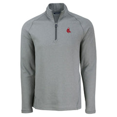 Boston Red Sox Cutter & Buck Peshastin Eco Fleece Recycled Raglan Quarter-Zip Top - Heather Gray Tops