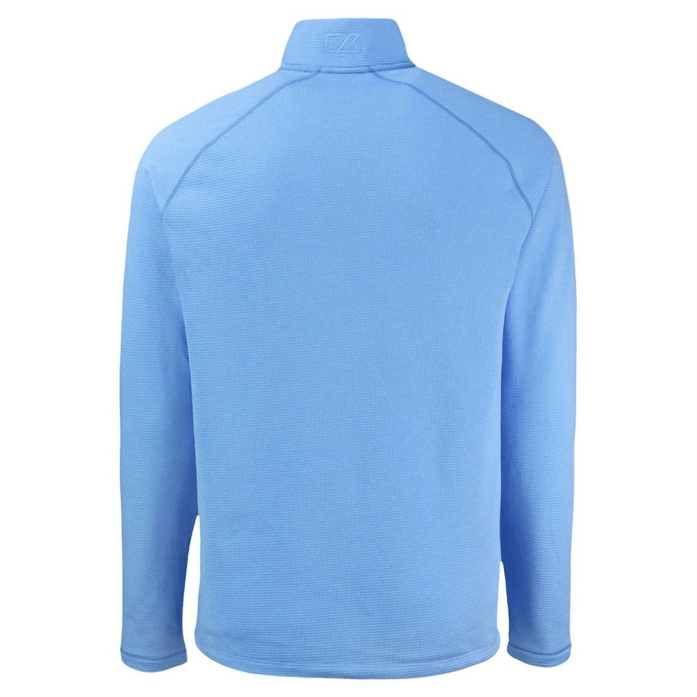 Chicago Cubs Cutter & Buck Peshastin Eco Fleece Recycled Raglan Quarter-Zip Top - Heather Light Blue Tops