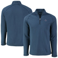 Boston Red Sox Cutter & Buck Peshastin Eco Fleece Recycled Raglan Quarter-Zip Top - Heather Navy Tops