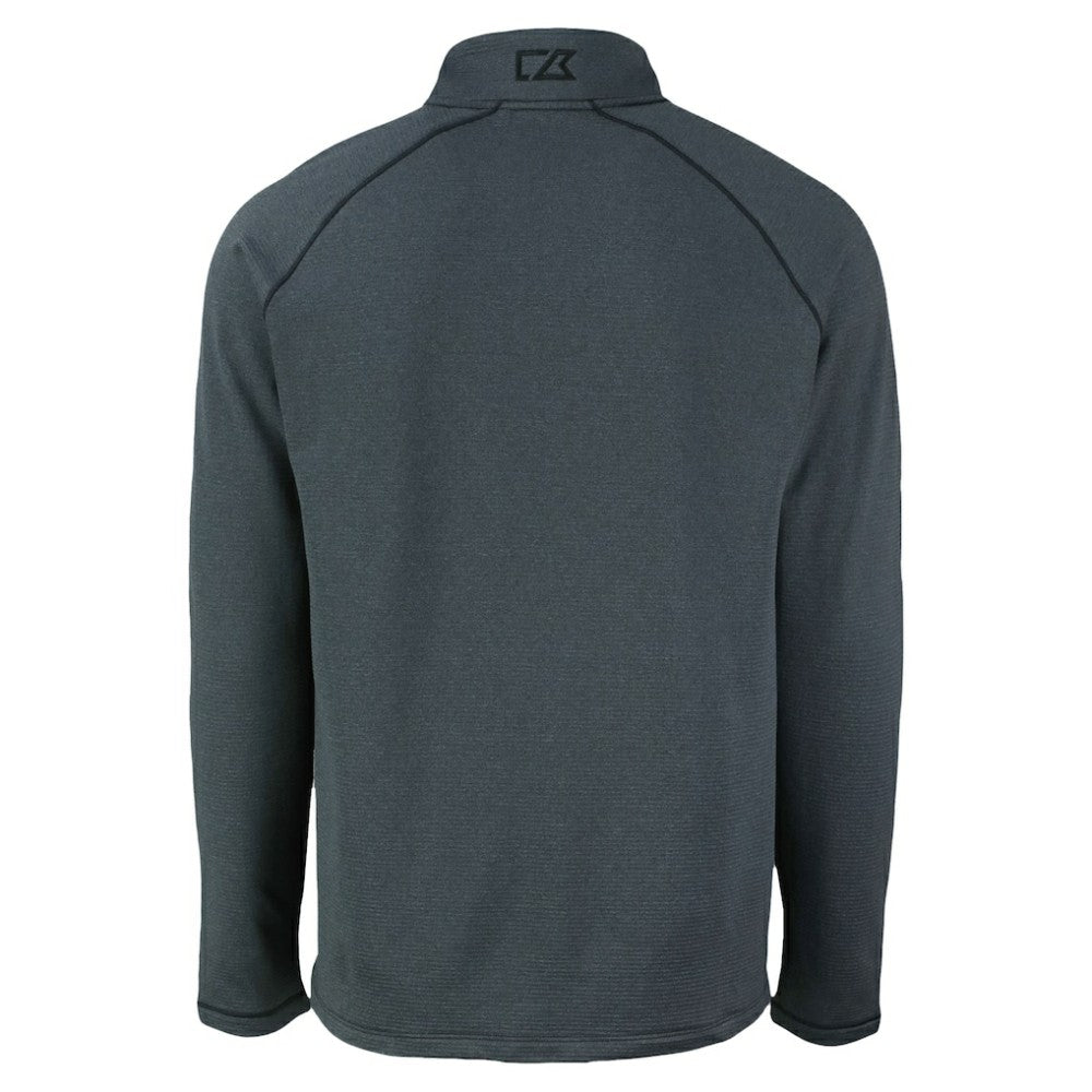 New York Yankees Cutter & Buck Peshastin Eco Fleece Recycled Raglan Quarter-Zip Top - Heather Black Tops