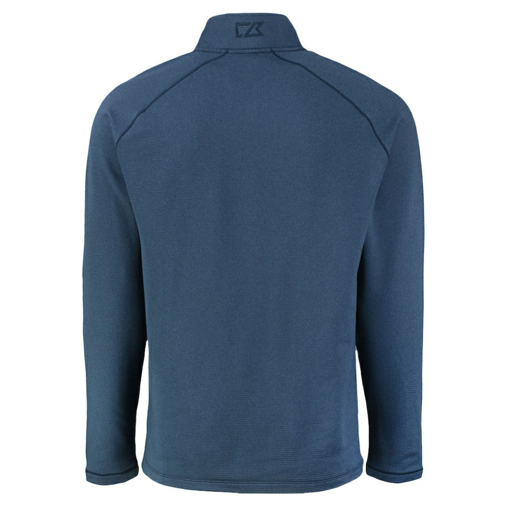 New York Yankees Cutter & Buck Peshastin Eco Fleece Recycled Raglan Quarter-Zip Top - Heather Navy Tops