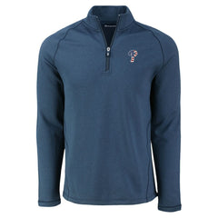 Philadelphia Phillies Cutter & Buck Peshastin Eco Fleece Recycled Raglan Quarter-Zip Top - Heather Navy Tops