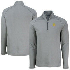 San Diego Padres Cutter & Buck Peshastin Eco Fleece Recycled Raglan Quarter-Zip Top - Heather Gray Tops
