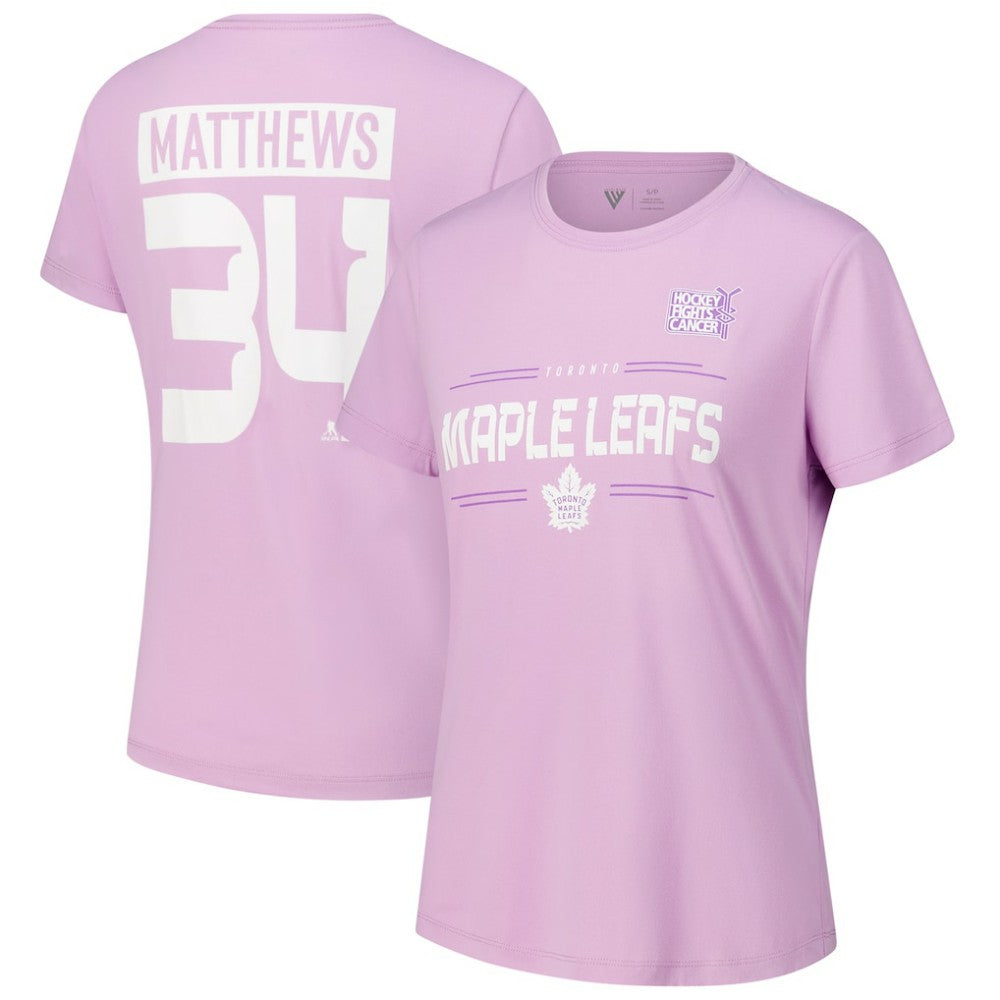 Auston Matthews Toronto Maple Leafs Levelwear Women's Hockey Fights Cancer Anthem Name & Number T-Shirt - Lavender | US 202088228