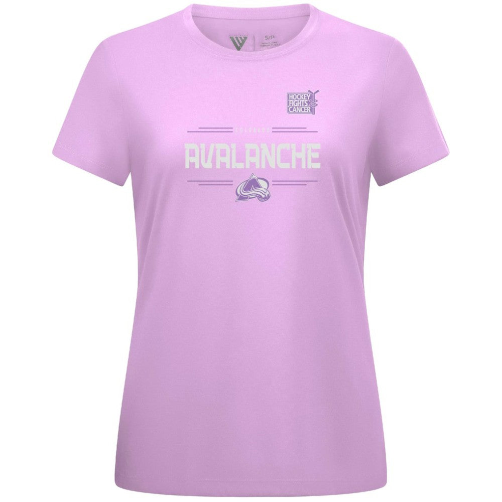 Cale Makar Colorado Avalanche Levelwear Women's Hockey Fights Cancer Anthem Name & Number T-Shirt - Lavender | US 202088230