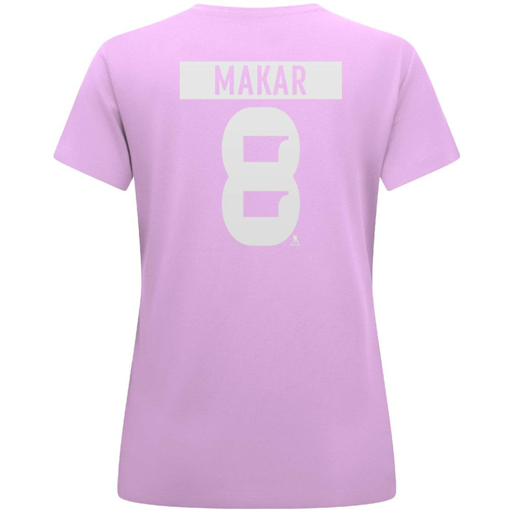 Cale Makar Colorado Avalanche Levelwear Women's Hockey Fights Cancer Anthem Name & Number T-Shirt - Lavender | US 202088230