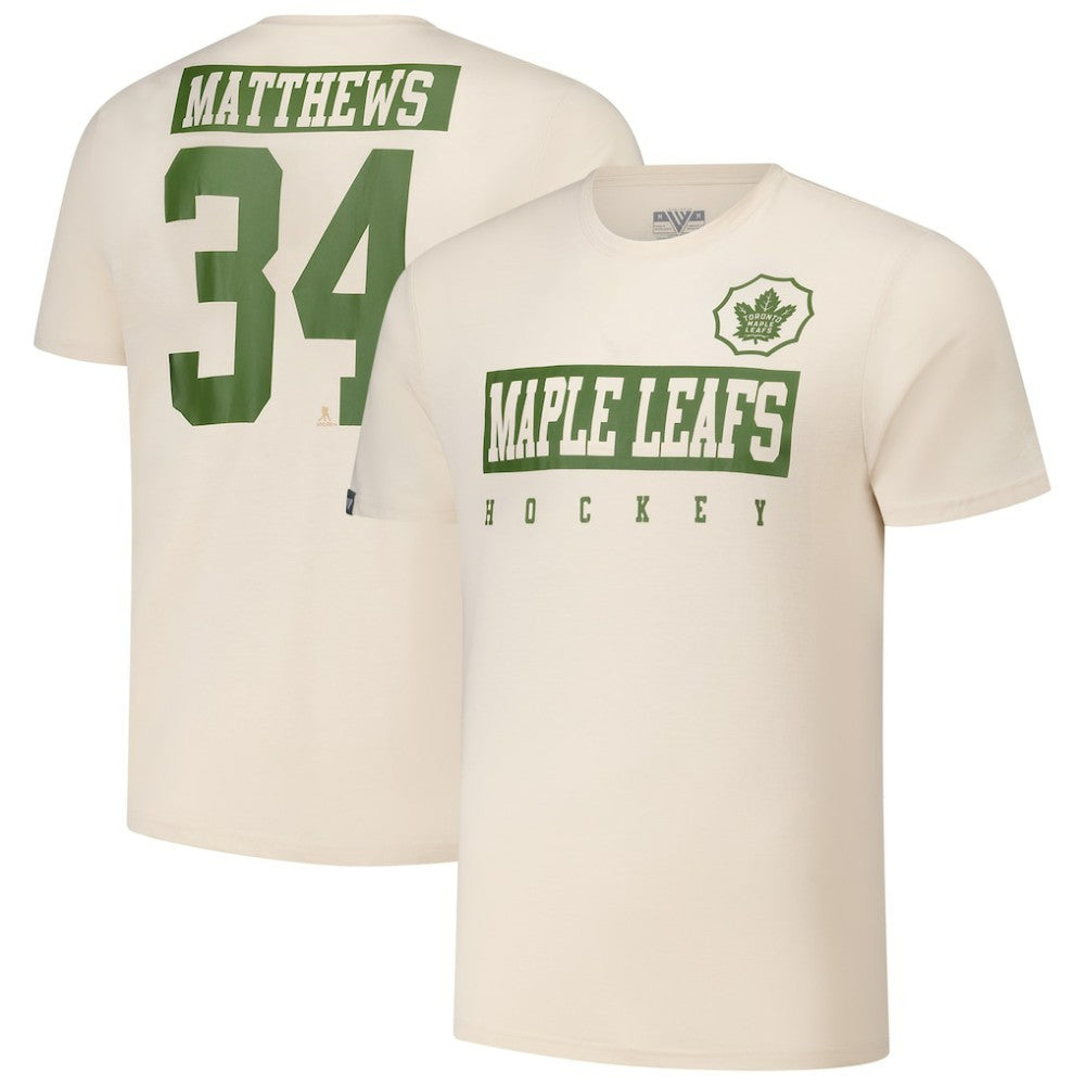 Auston Matthews Toronto Maple Leafs Levelwear 2024 NHL Military Appreciation Richmond Delta Player Name & Number T-Shirt - Khaki | US 202088252