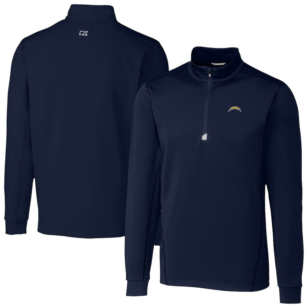 Los Angeles Chargers Cutter & Buck Traverse Stretch Quarter-Zip Top - Navy Tops