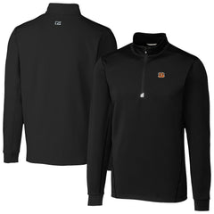 Cincinnati Bengals Cutter & Buck Traverse Stretch Quarter-Zip Top - Black Tops