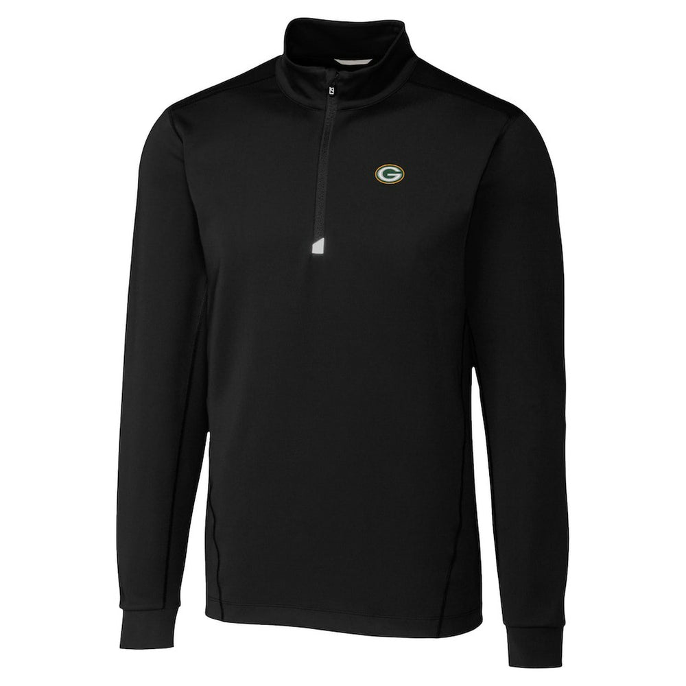 Green Bay Packers Cutter & Buck Traverse Stretch Quarter-Zip Top - Black Tops