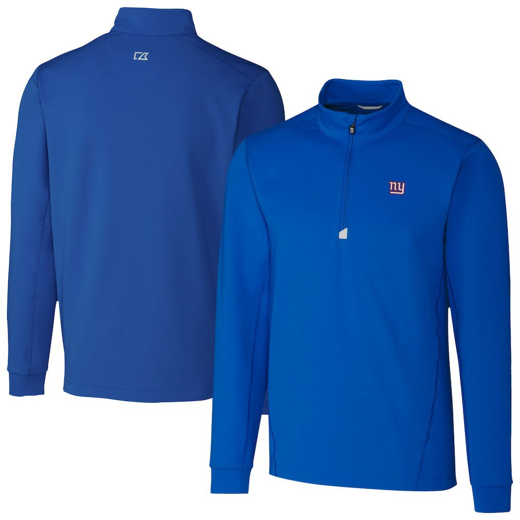 New York Giants Cutter & Buck Traverse Stretch Quarter-Zip Top - Royal Tops