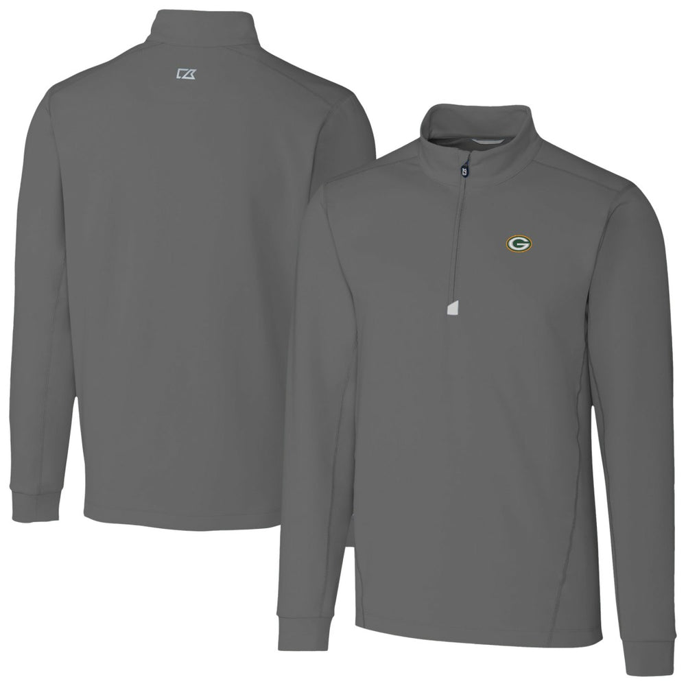 Green Bay Packers Cutter & Buck Traverse Stretch Quarter-Zip Top - Gray Tops