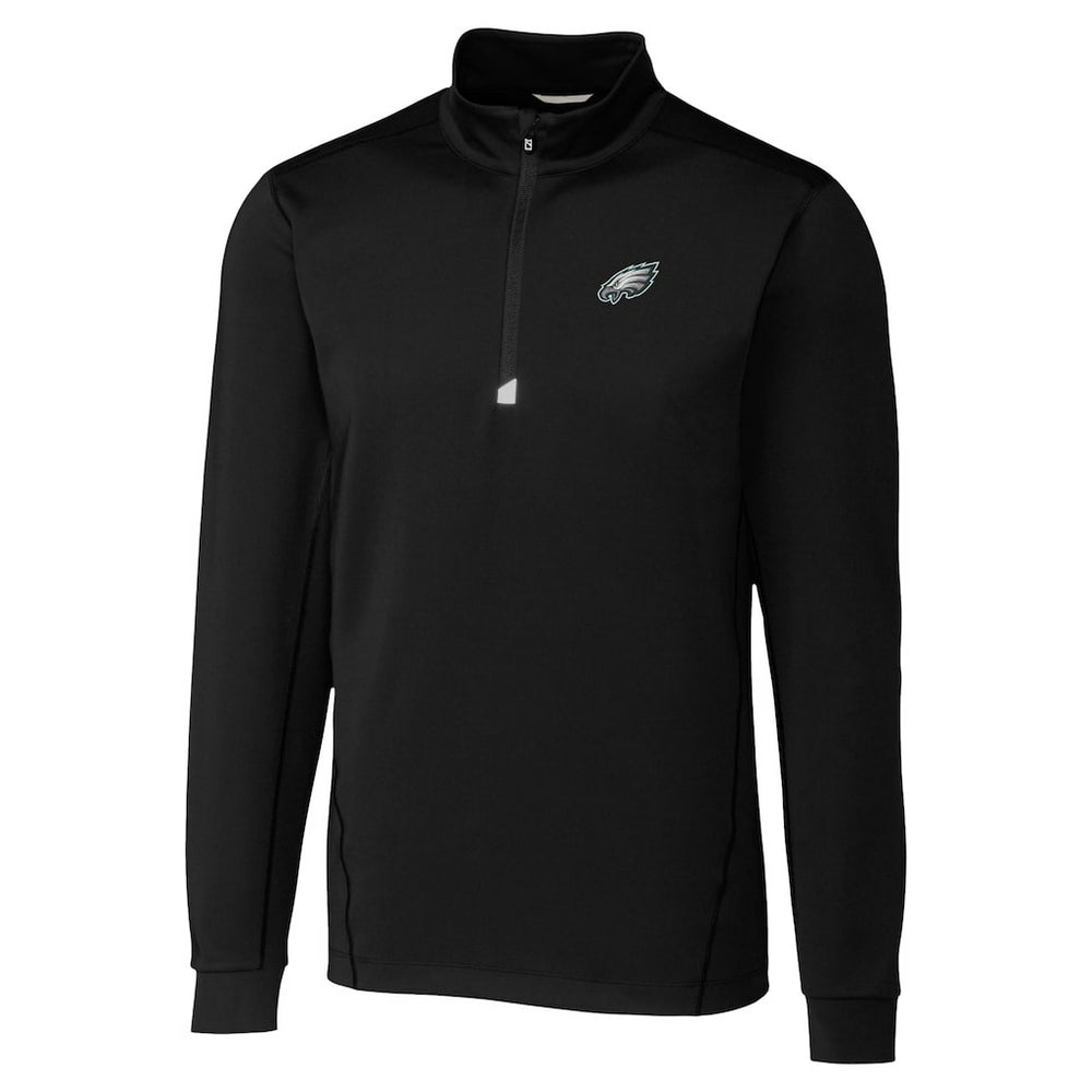 Philadelphia Eagles Cutter & Buck Traverse Stretch Quarter-Zip Top - Black Tops