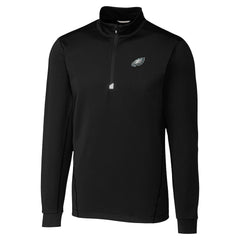 Philadelphia Eagles Cutter & Buck Traverse Stretch Quarter-Zip Top - Black Tops
