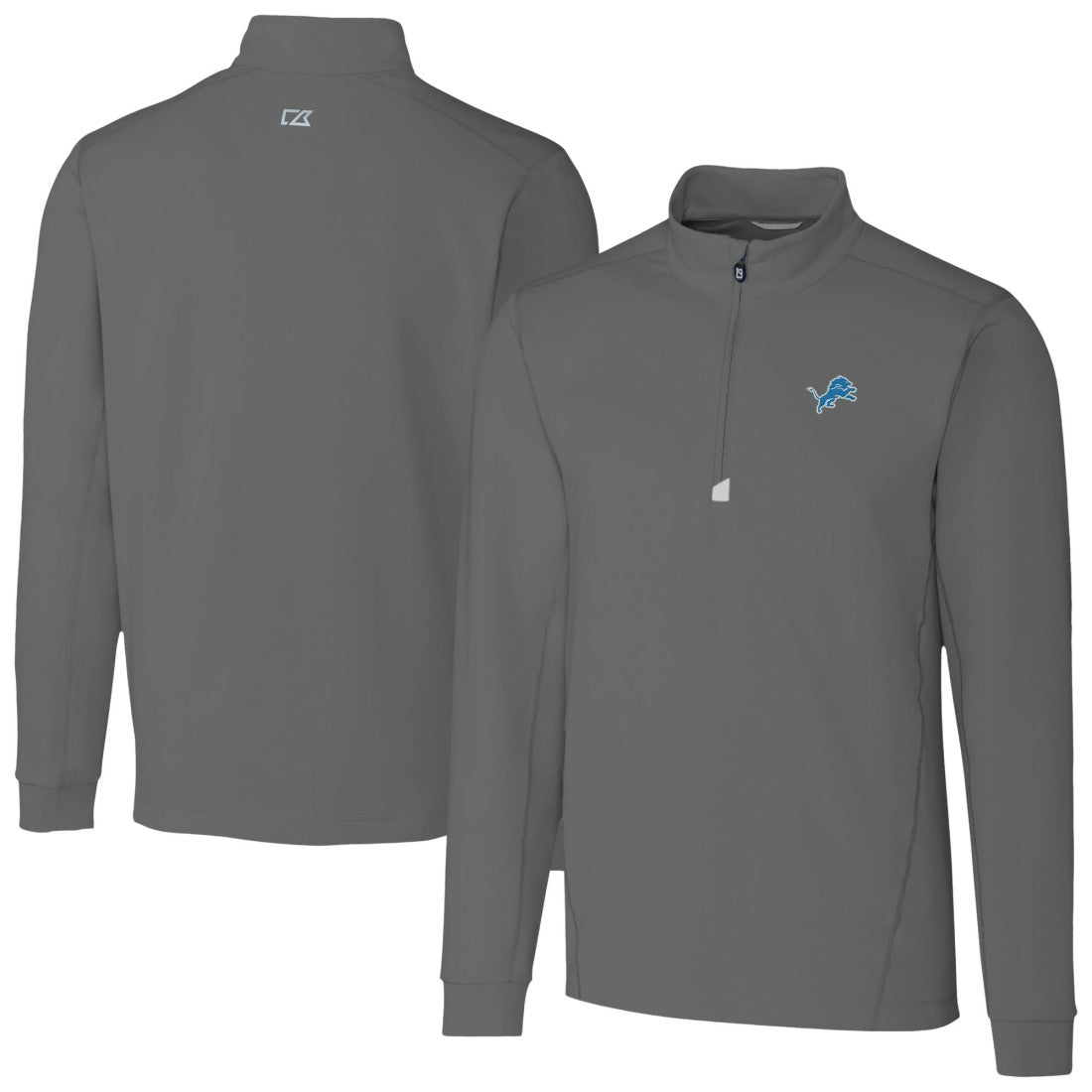 Detroit Lions Cutter & Buck Traverse Stretch Quarter-Zip Top - Gray Tops