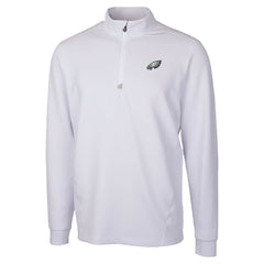 Philadelphia Eagles Cutter & Buck Traverse Stretch Quarter-Zip Top - White Tops