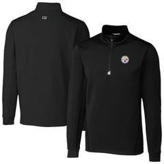 Pittsburgh Steelers Cutter & Buck Traverse Stretch Quarter-Zip Top - Black Tops