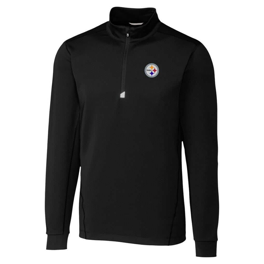 Pittsburgh Steelers Cutter & Buck Traverse Stretch Quarter-Zip Top - Black Tops