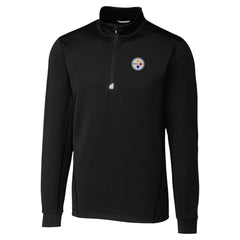 Pittsburgh Steelers Cutter & Buck Traverse Stretch Quarter-Zip Top - Black Tops