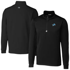 Detroit Lions Cutter & Buck Traverse Stretch Quarter-Zip Top - Black Tops