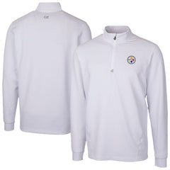 Pittsburgh Steelers Cutter & Buck Traverse Stretch Quarter-Zip Top - White Tops