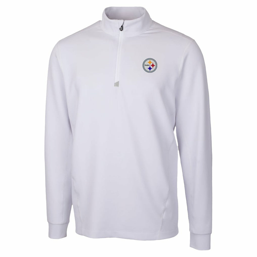 Pittsburgh Steelers Cutter & Buck Traverse Stretch Quarter-Zip Top - White Tops