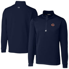 Chicago Bears Cutter & Buck Traverse Stretch Quarter-Zip Top - Navy Tops