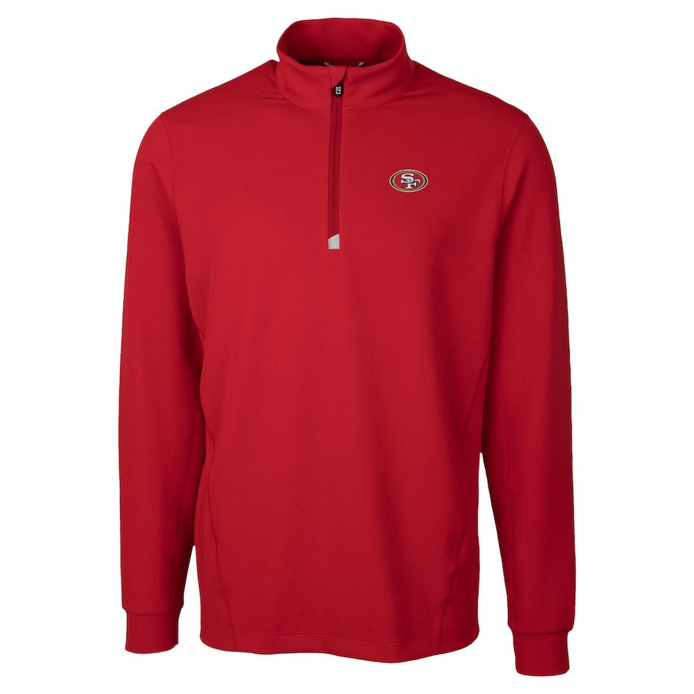 San Francisco 49ers Cutter & Buck Traverse Stretch Quarter-Zip Top - Red Tops