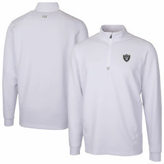 Las Vegas Raiders Cutter & Buck Traverse Stretch Quarter-Zip Top - White Tops