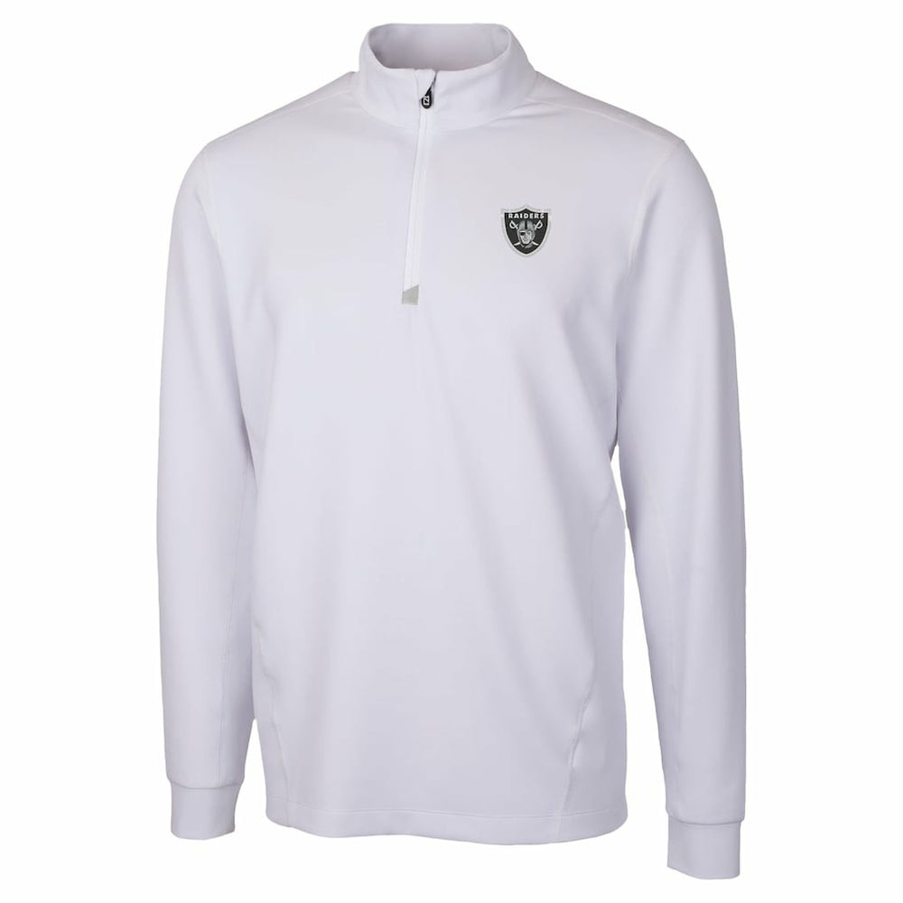 Las Vegas Raiders Cutter & Buck Traverse Stretch Quarter-Zip Top - White Tops