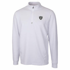Las Vegas Raiders Cutter & Buck Traverse Stretch Quarter-Zip Top - White Tops