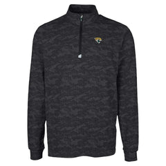 Jacksonville Jaguars Cutter & Buck Traverse Camo Print Stretch Quarter-Zip Top - Black Tops