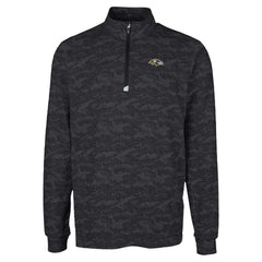 Baltimore Ravens Cutter & Buck Traverse Camo Print Stretch Quarter-Zip Top - Black Tops