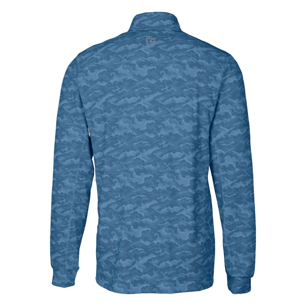 Miami Dolphins Cutter & Buck Traverse Camo Print Stretch Quarter-Zip Top - Navy Tops