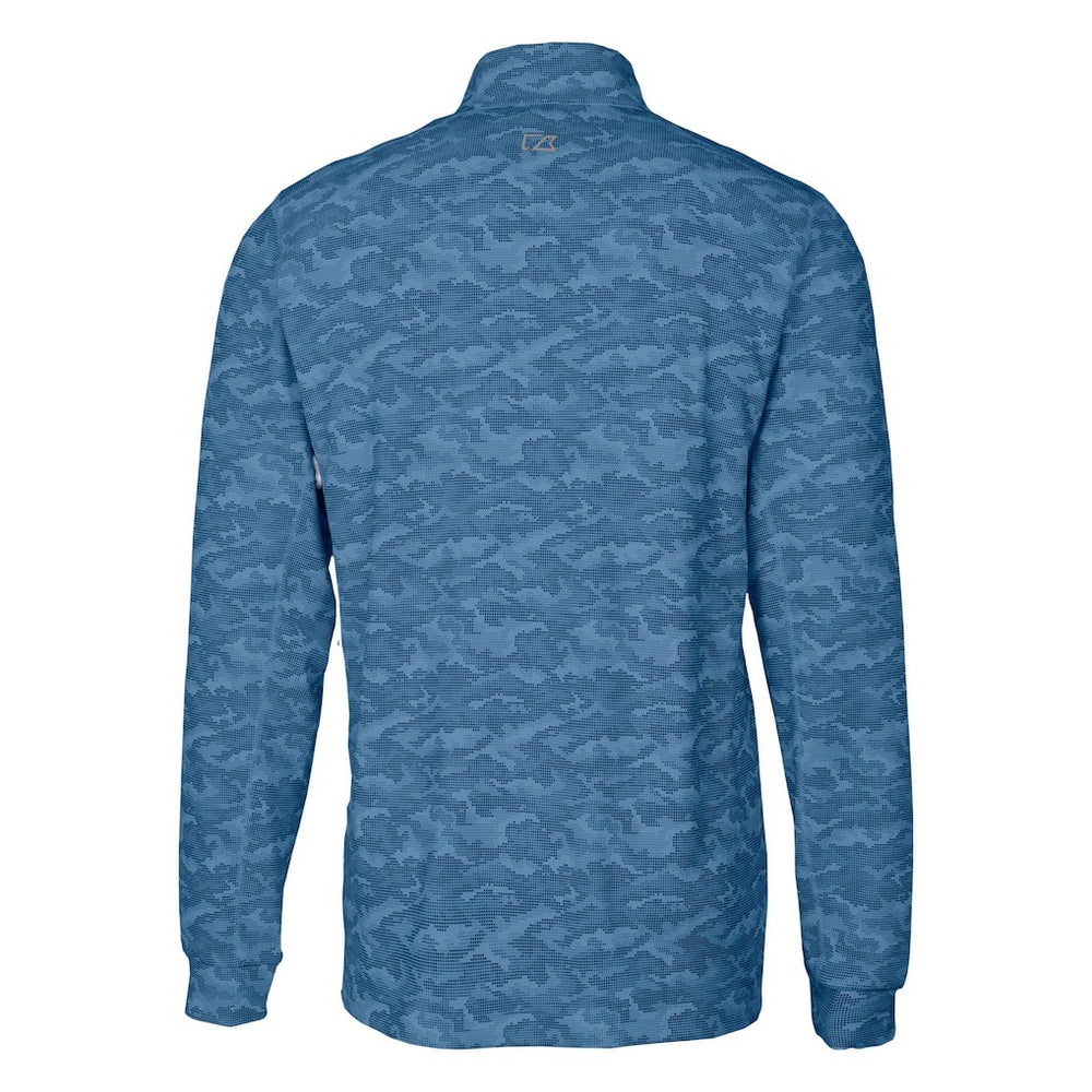 Miami Dolphins Cutter & Buck Traverse Camo Print Stretch Quarter-Zip Top - Navy Tops