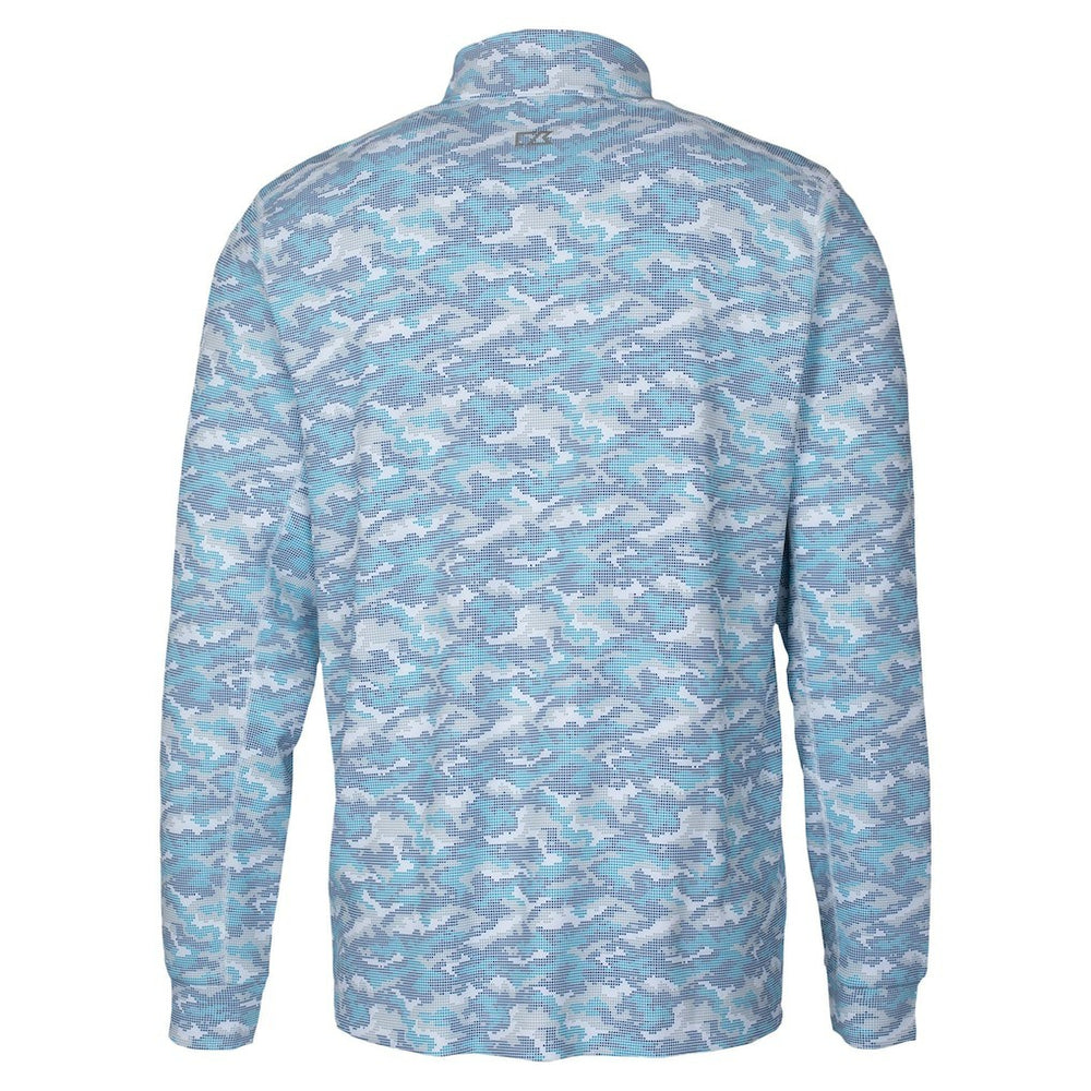 Seattle Seahawks Cutter & Buck Traverse Camo Print Stretch Quarter-Zip Top - Navy Tops