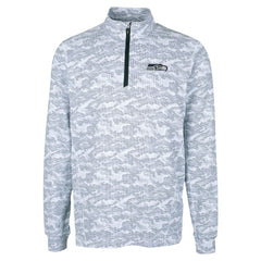 Seattle Seahawks Cutter & Buck Traverse Camo Print Stretch Quarter-Zip Top - Charcoal Tops