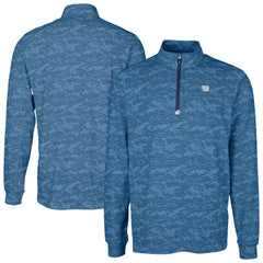 New York Giants Cutter & Buck Traverse Camo Print Stretch Quarter-Zip Top - Navy Tops