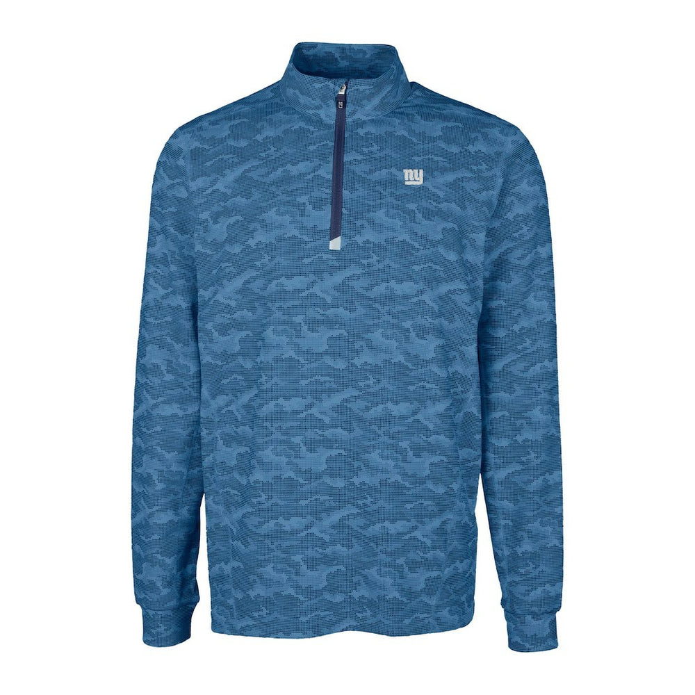 New York Giants Cutter & Buck Traverse Camo Print Stretch Quarter-Zip Top - Navy Tops