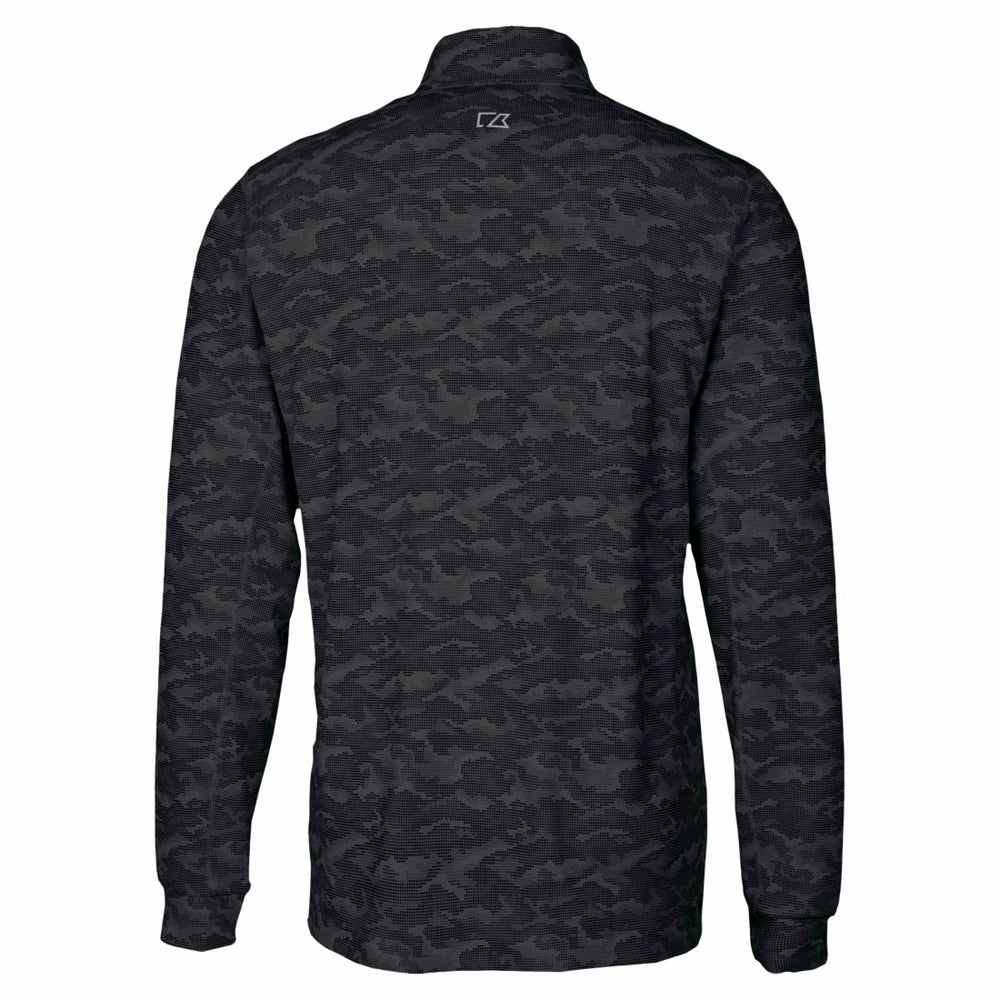 Detroit Lions Cutter & Buck Traverse Camo Print Stretch Quarter-Zip Top - Black Tops