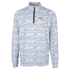 Chicago Bears Cutter & Buck Traverse Camo Print Stretch Quarter-Zip Top - Charcoal Tops