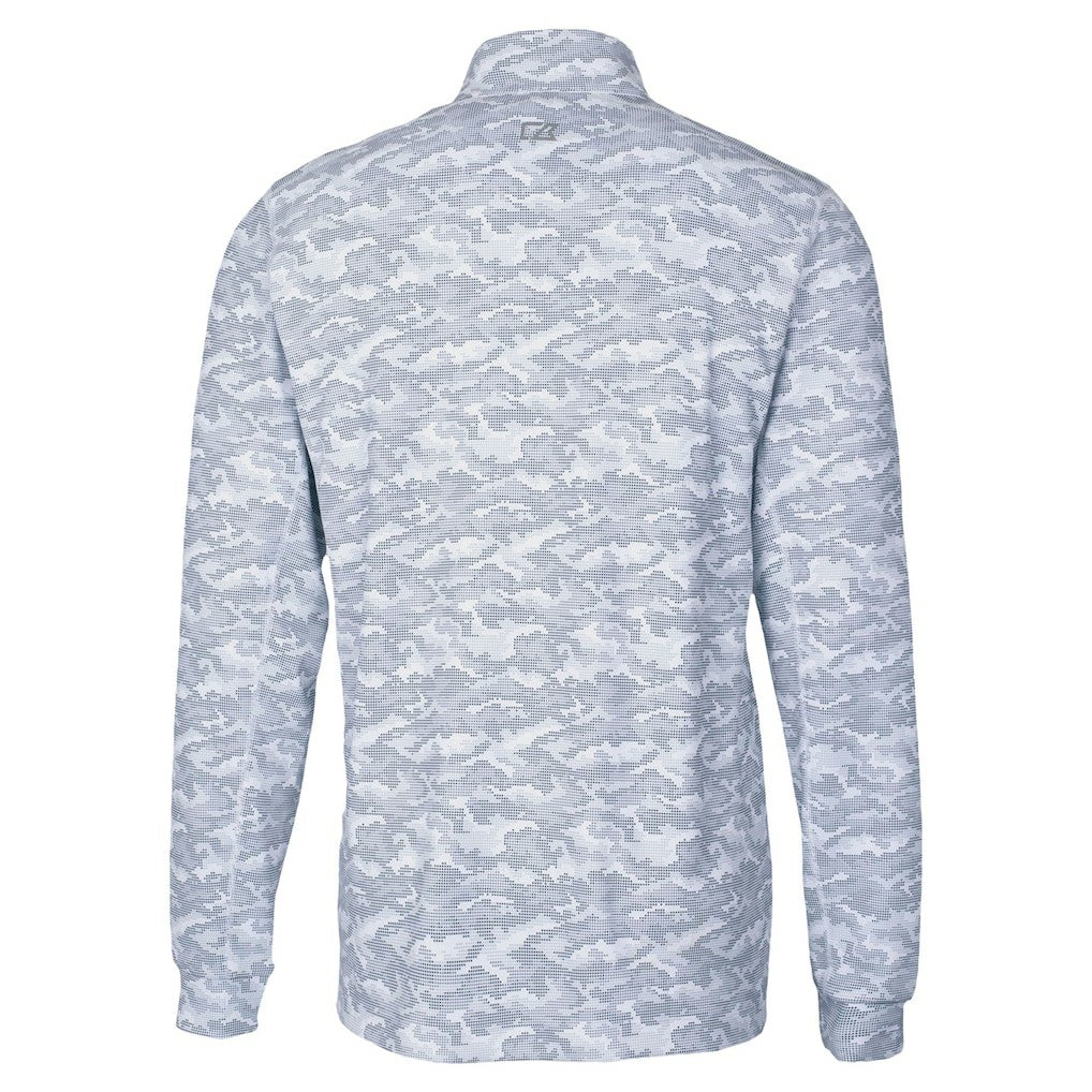 Chicago Bears Cutter & Buck Traverse Camo Print Stretch Quarter-Zip Top - Charcoal Tops