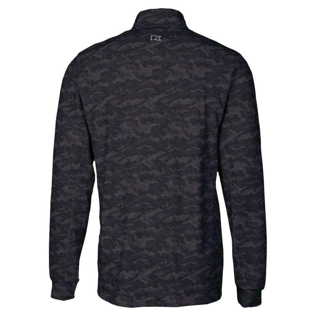 Kansas City Chiefs Cutter & Buck Traverse Camo Print Stretch Quarter-Zip Top - Black Tops