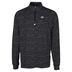 Green Bay Packers Cutter & Buck Traverse Camo Print Stretch Quarter-Zip Top - Black Tops