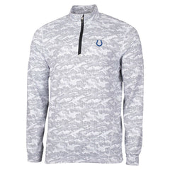 Indianapolis Colts Cutter & Buck Traverse Camo Print Stretch Quarter-Zip Top - Charcoal Tops