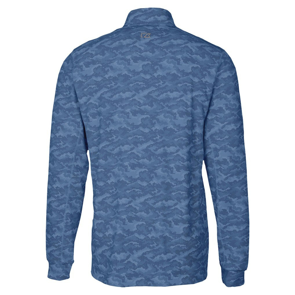 Chicago Bears Cutter & Buck Traverse Camo Print Stretch Quarter-Zip Top - Navy Tops