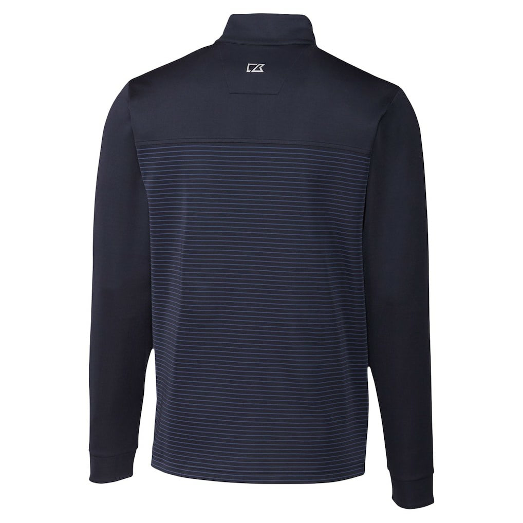 Seattle Seahawks Cutter & Buck Traverse Stripe Stretch DryTec Quarter-Zip Top - Navy Tops